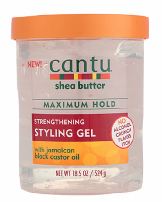 Cantu Shea Butter Maximum Hold Strengthening Gel With Jamaican Black Castor Oil 18.5Oz - product detail | CC Hair & Beauty