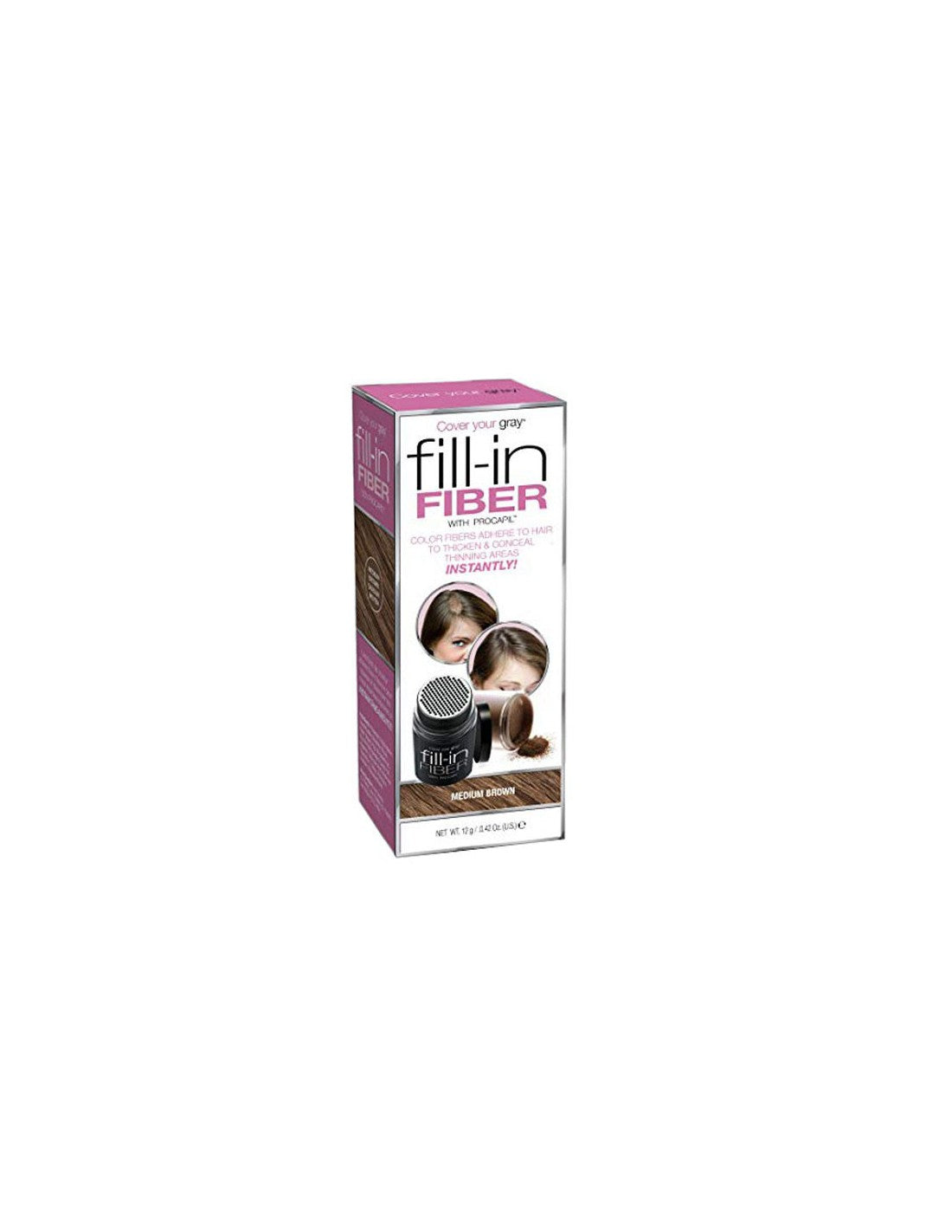 Cover Your Gray Pro Fill-In Fibers with Procapil - Medium Brown
