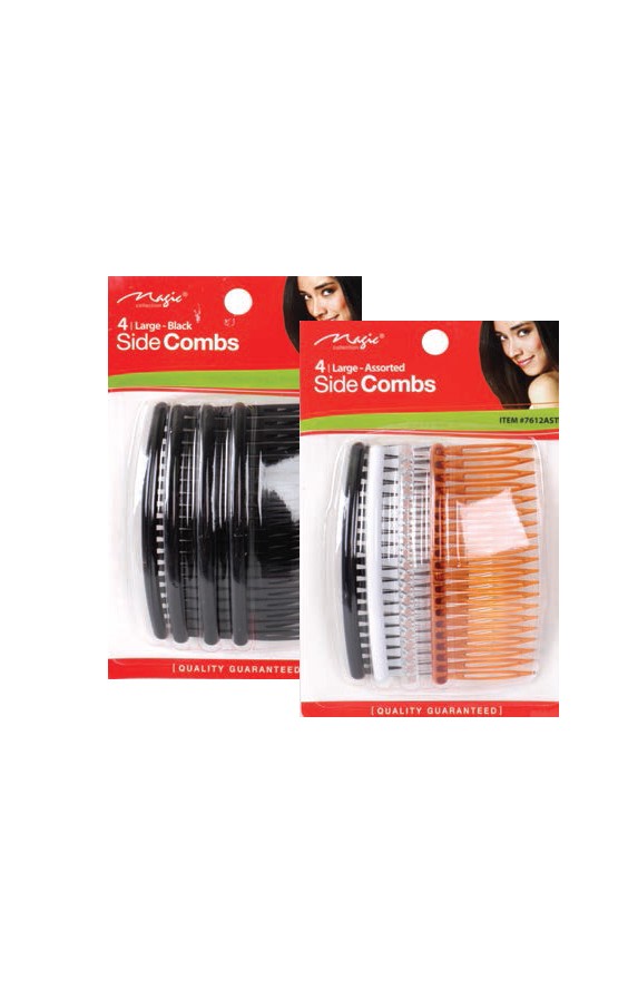 Magic Collection 4 Large Side Combs Black | Shop at CC Hair & Beauty UK