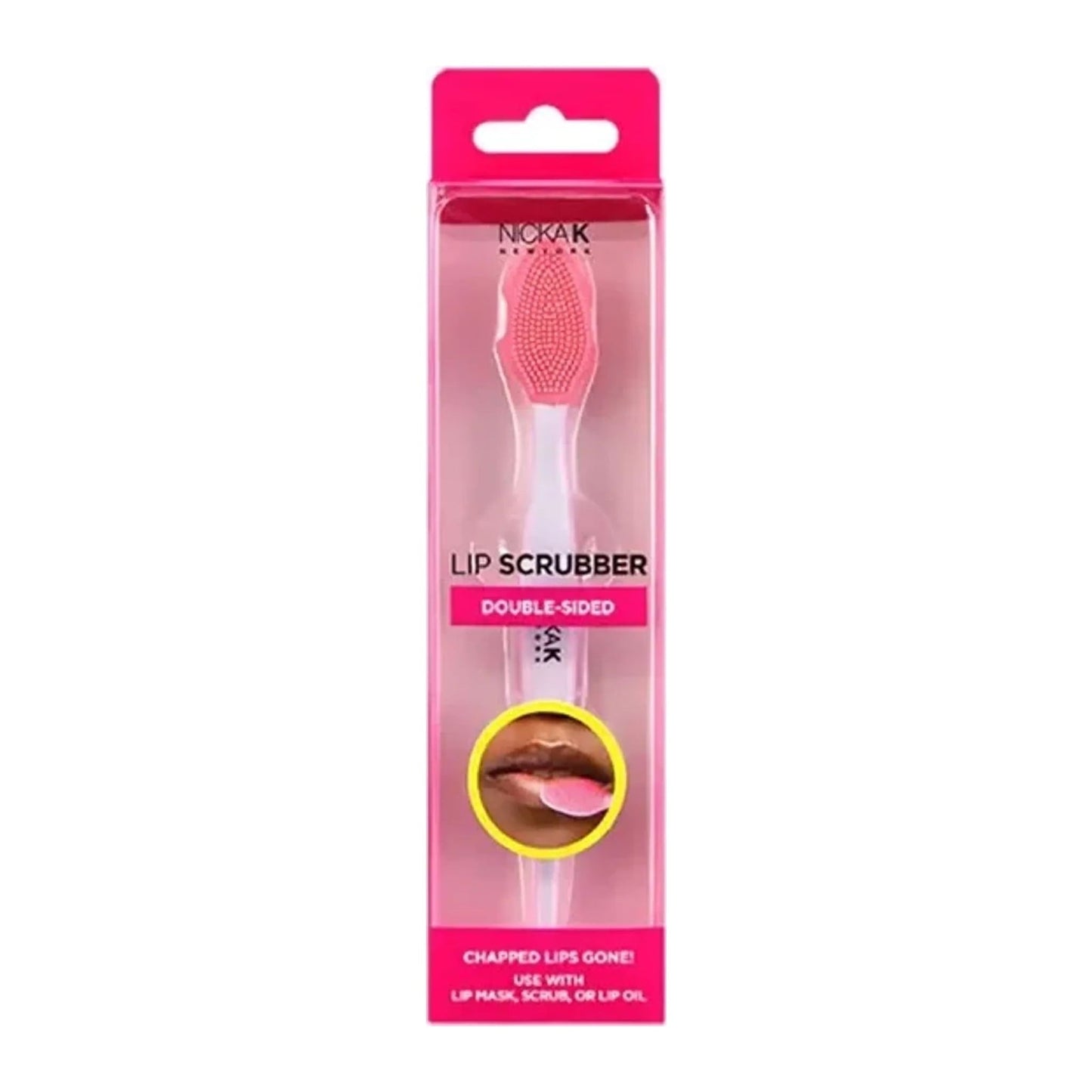Nicka K New York double sided lip scrubber with bristle side and round massage side