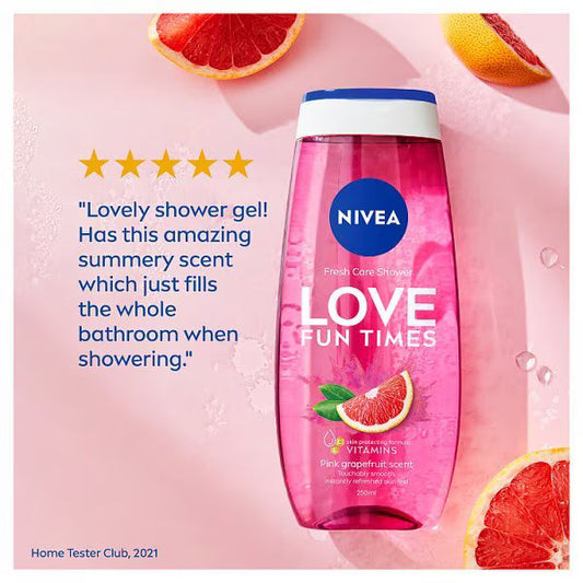 NIVEA Love Fun Times Shower Gel With Pink Grapefruit 250ml - view 2