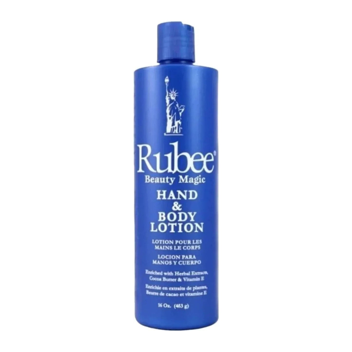 Rubee Hand & Body Lotion 453g bottle with Vitamin E and herbal extracts