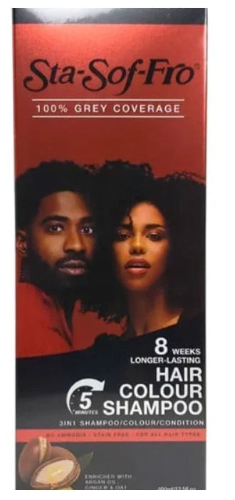 Sta-Sof-Fro Natural Black Hair Colour Shampoo 400ml - product detail | CC Hair & Beauty