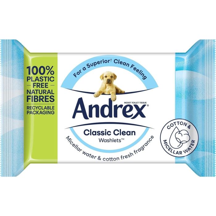 Andrex - Classic Clean Washlets - Biodegradable - 36 Wipes