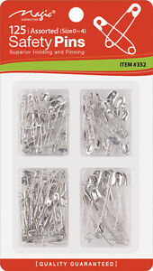 Magic Collection Assorted (Size 0-4) Safety Pins - 125 | Shop at CC Hair & Beauty UK