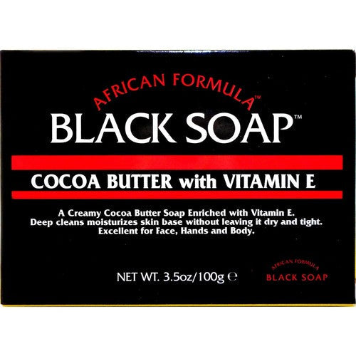 African Formula Black Soap Cocoa Butter With Vitamin E Bar Soap 3.5 oz | Shop at CC Hair & Beauty UK