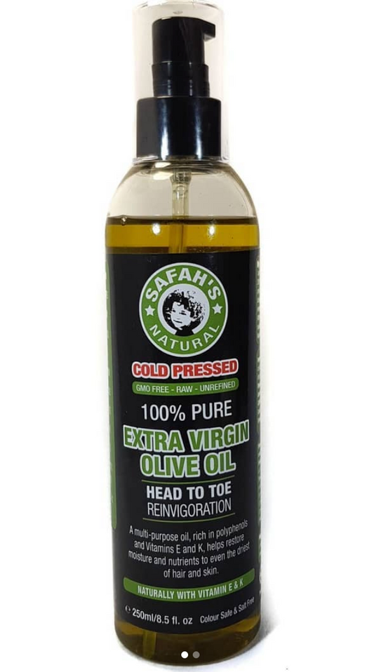 Safahs Natural Cold Pressed 100% Pure Extra Virgin Olive Oil - 3.5 Oz | Shop at CC Hair & Beauty UK
