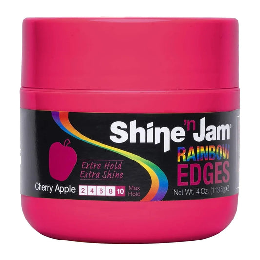 Shine N Jam Rainbow Edges Cherry Apple extra hold edge control 4oz jar