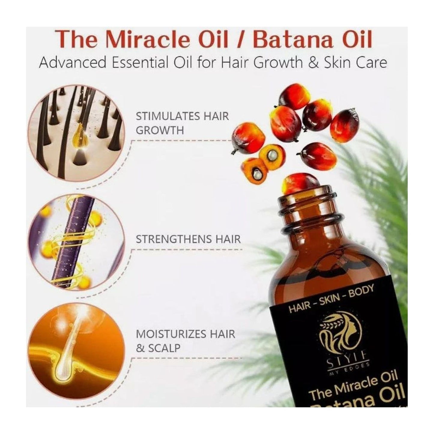 Style My Edges Batana Oil 100% natural hair oil 2oz bottle