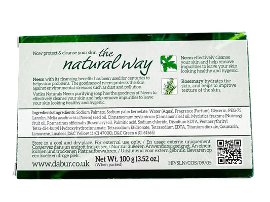 Vatika Naturals Neem Purifying Soap - 100g - product detail | CC Hair & Beauty