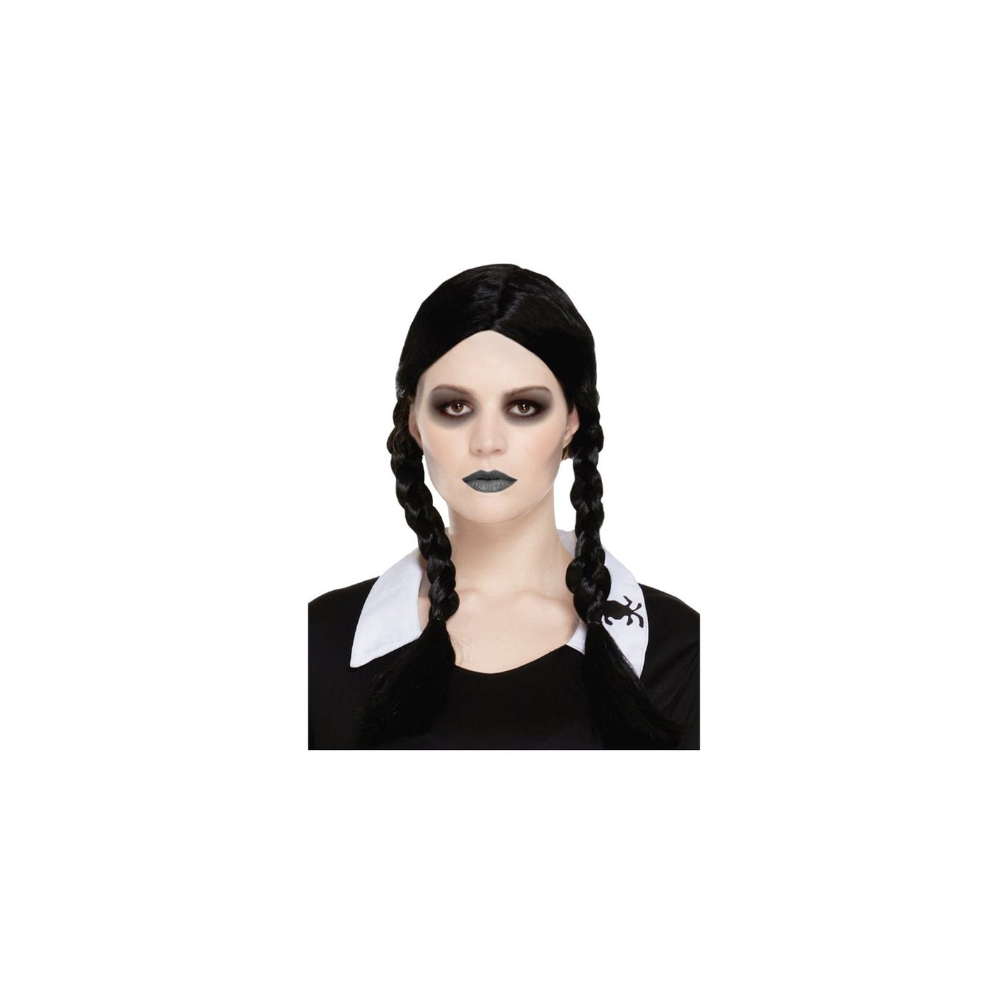 Gothic Black Pigtail Wig