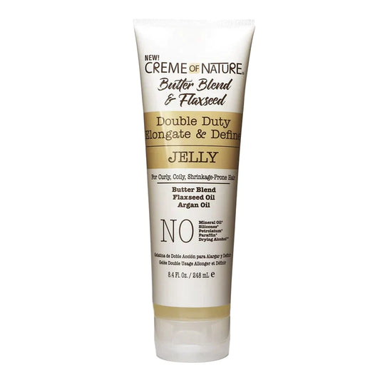 Creme Of Nature Butter Blend & Flaxseed Double Duty Elongate & Define Jelly - 8.4oz