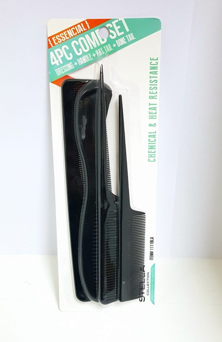 Stella Collection (Essential) Comb Set 4 Pcs #1111Bla