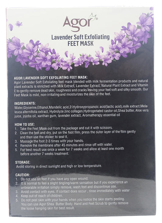 Agor Lavender Soft Exfoliating Feet Mask