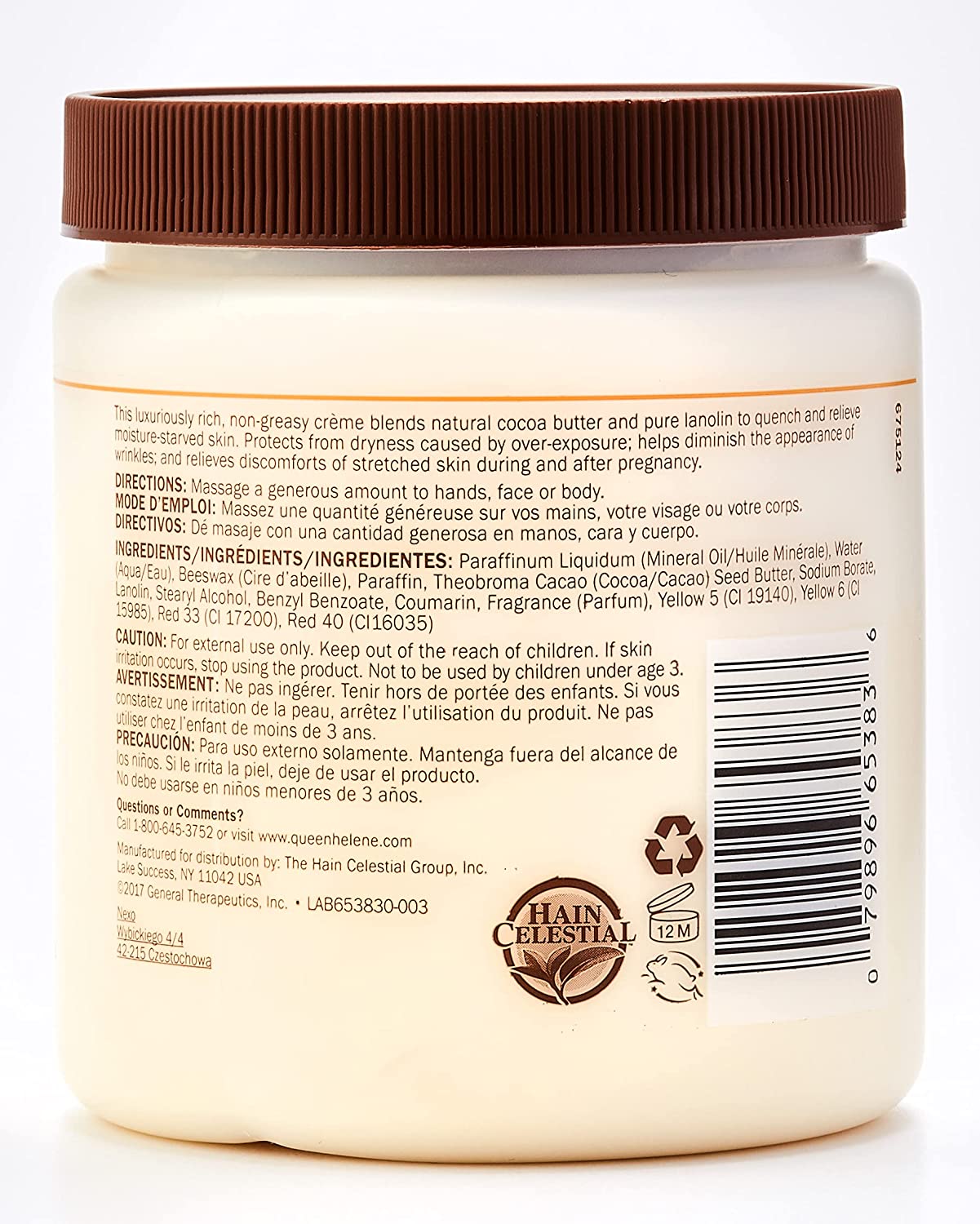 Queen Helene Cocoa Butter Face + Body Creme - 425G