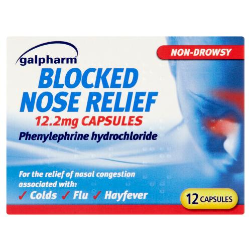 Galpharm Blocked Nose Relief Capsules 12 Capsules - 12.2mg