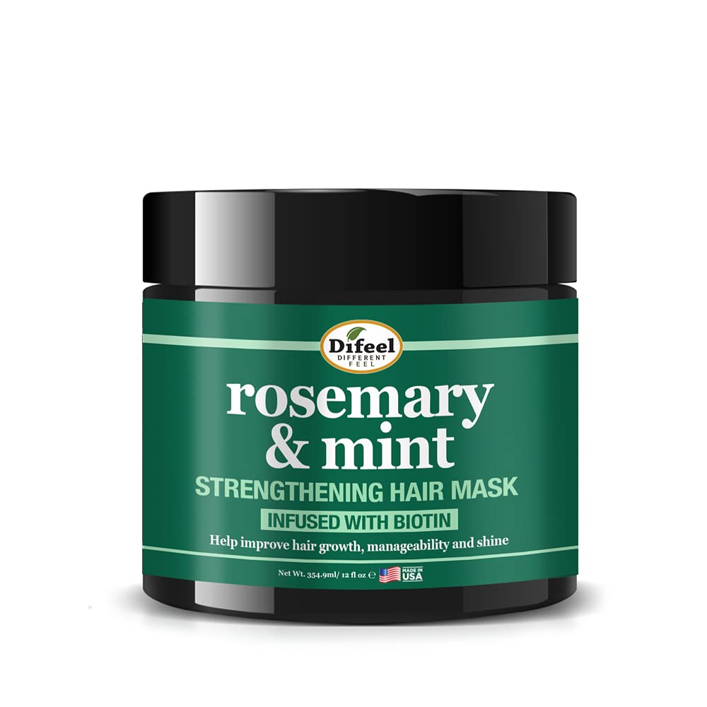 Difeel Rosemary and Mint Strengthening Hair Mask with Biotin - 12 oz