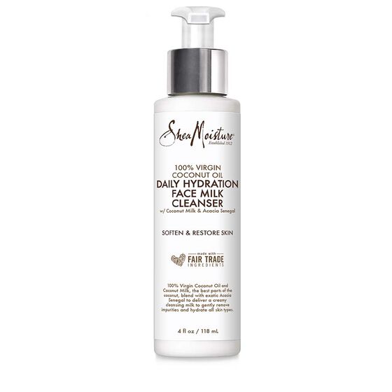 SheaMoisture 100% Virgin Coconut Oil Daily Hydration Face Milk Cleanser | 4 fl.oz.