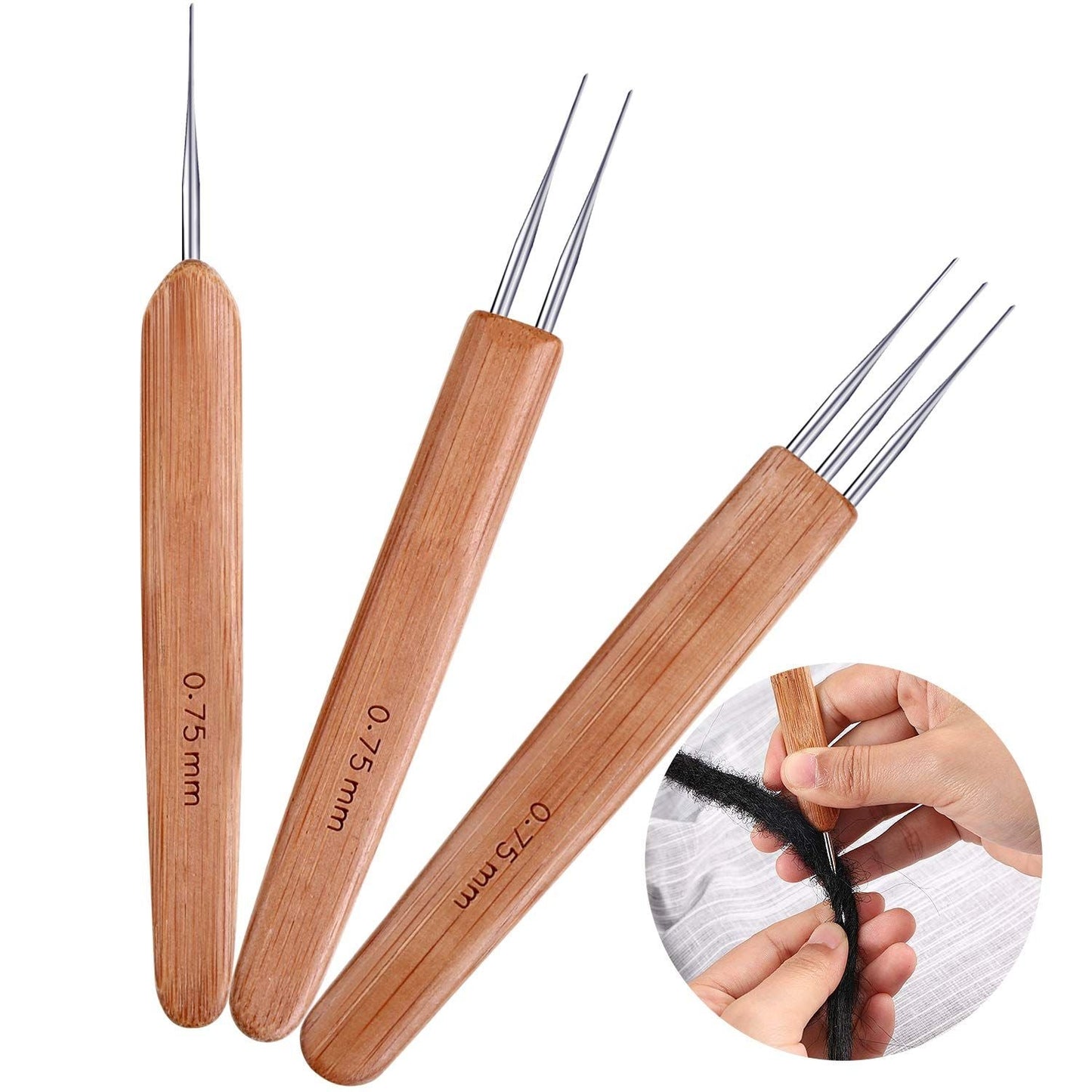 Murrays Collection Wood Crochet Dreadlocks Needles Tool for Braid Craft SKill300