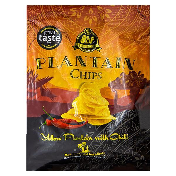 Olu Olu Gourmet Sweet Yellow Plantain Chips With Chilli 60g