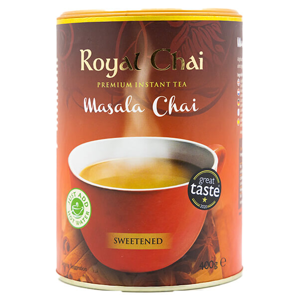 ROYAL CHAI MASALA CHAI SWEETENED TUB 400G