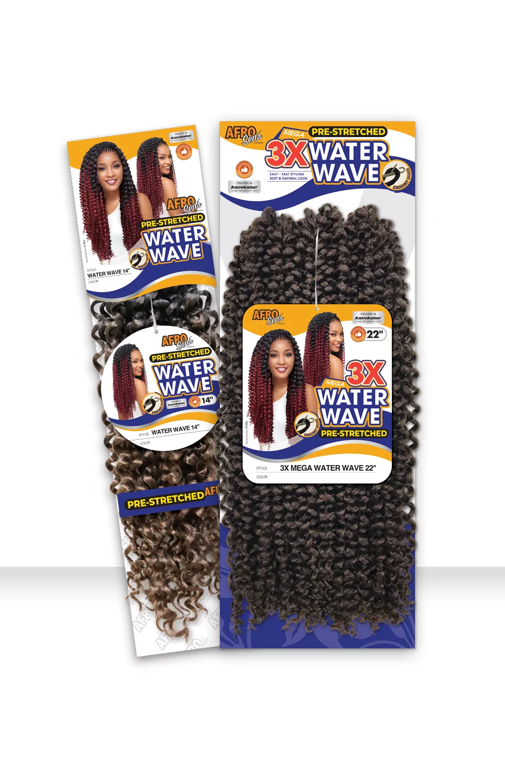 Afro Sens Crochet Braid 3X Water Wave