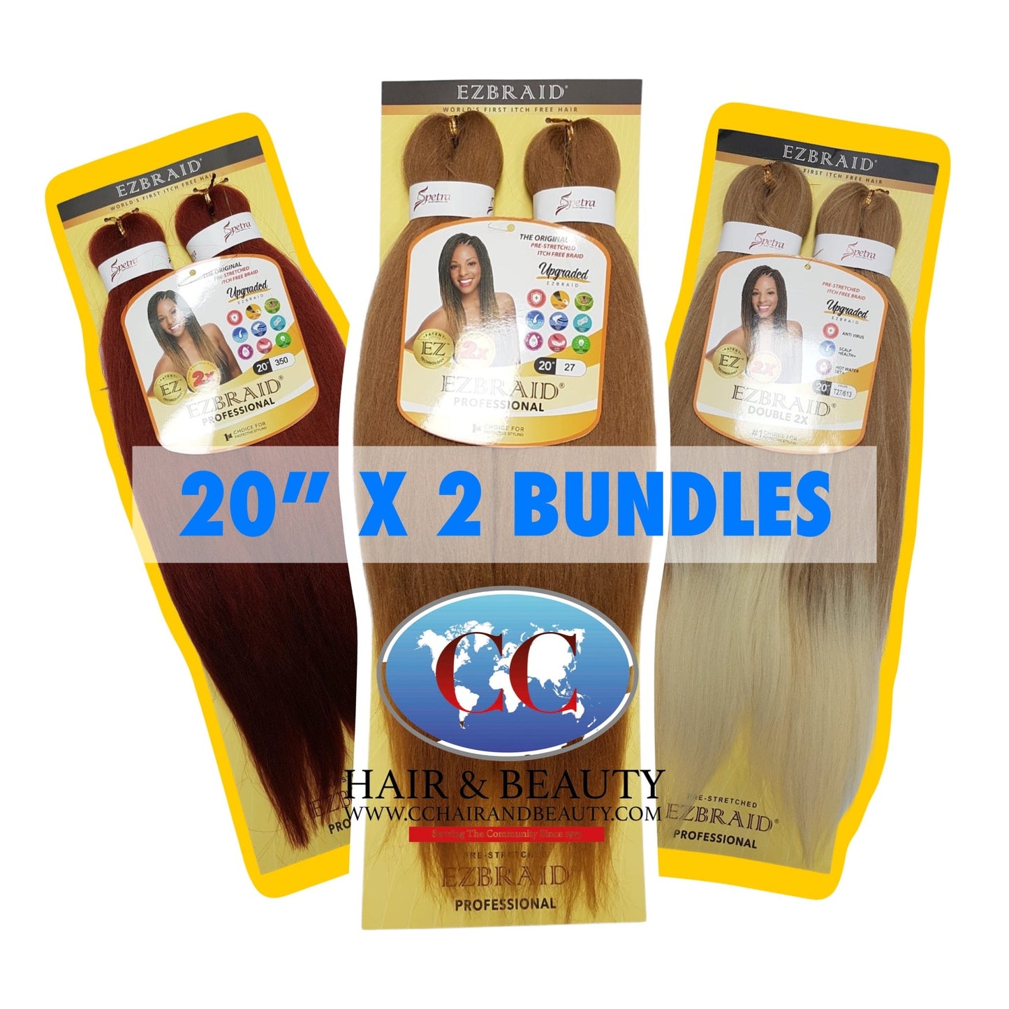 Spetra EZ Braid Pre-Stretched Braiding Hair - 20" x 2 Bundles