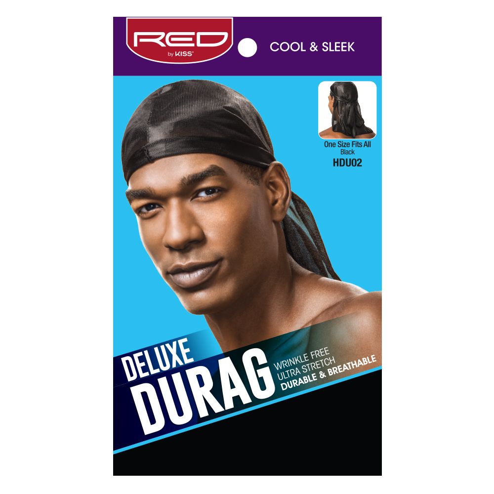 Red by Kiss Deluxe Durag Black - HDU02
