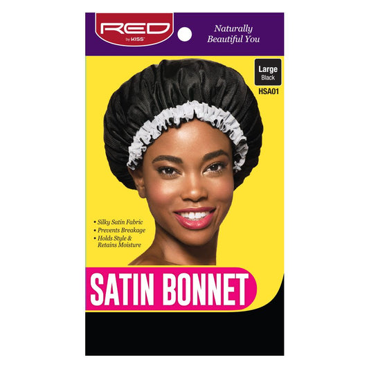 Red by Kiss Satin Bonnet Black Large - HSA01