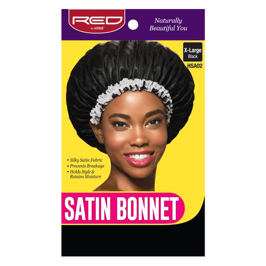 Red by Kiss Satin Bonnet Black X-Large - HSA02