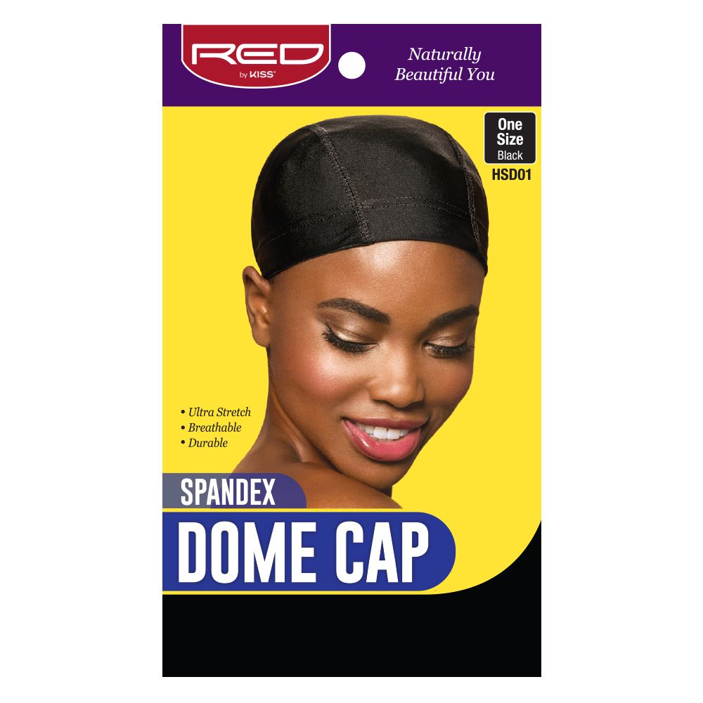 Red by Kiss Spandex Dome Cap Black X-Large - HSD01