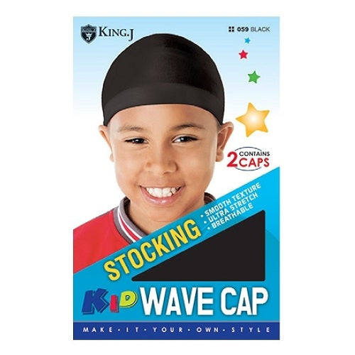 King J - Kid Stocking Wave Cap Black | Shop at CC Hair & Beauty UK
