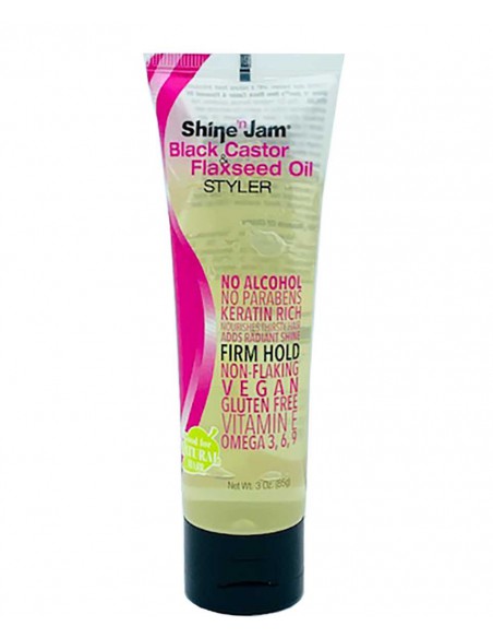 Shine'N Jam Black Castor Oil& Flaxseed Oil Styler 8Oz | CC Hair & Beauty UK