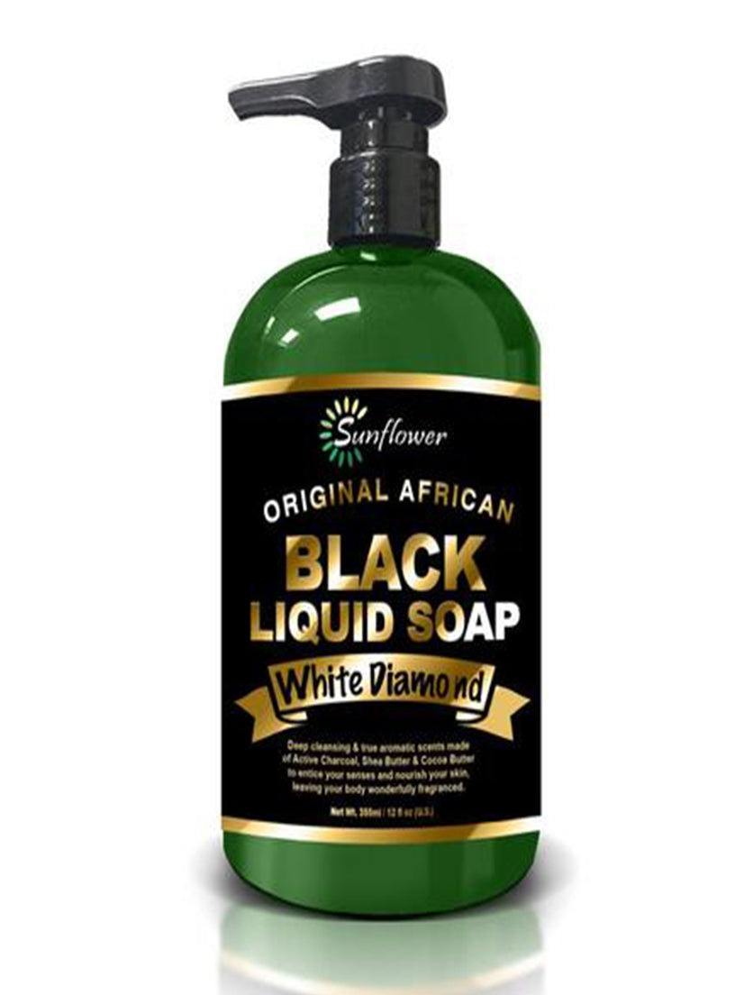 Sunflower Black Liquid Soap White Diamond - 12 Oz -Oos | Shop at CC Hair & Beauty UK