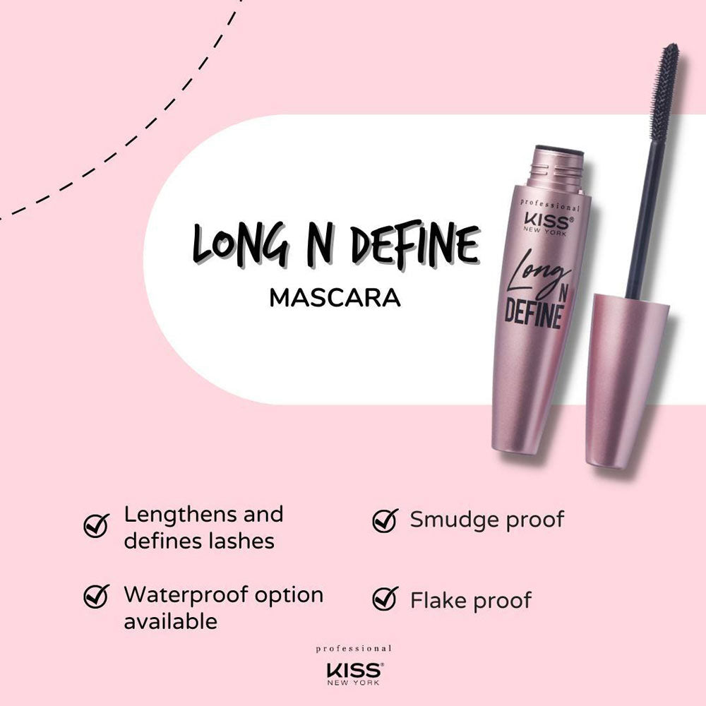 Kiss New York Professional Washable & Waterproof Long N Define Mascara | CC Hair & Beauty UK