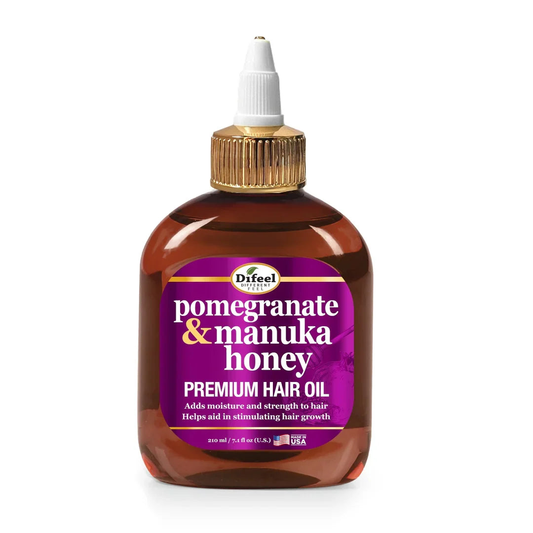 Difeel Pomegranate & Manuka Honey Premium Hair Oil 2.5 oz - product detail | CC Hair & Beauty