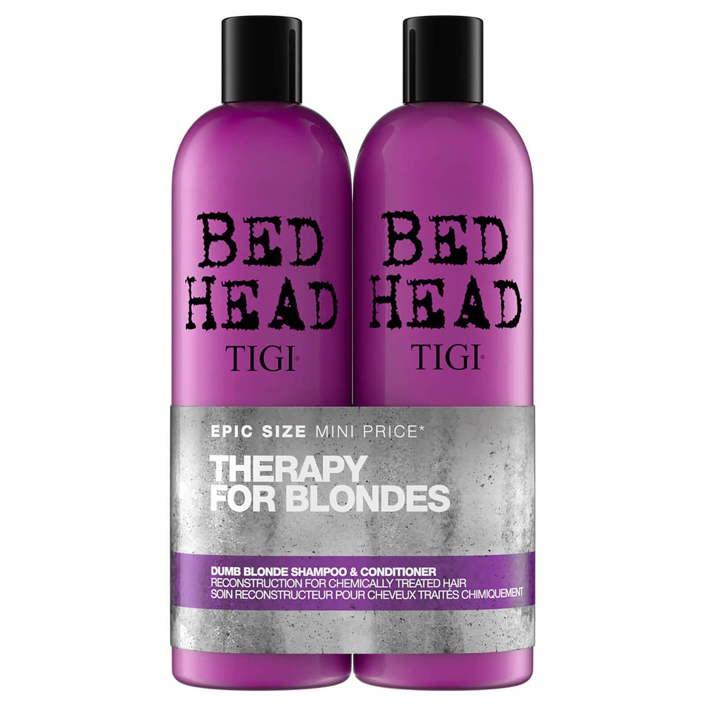 Tigi Bed Head Dumb Blonde Repair Shampoo And Reconstructor For Coloured Hair 2 X 750Ml | Shop at CC Hair & Beauty UK