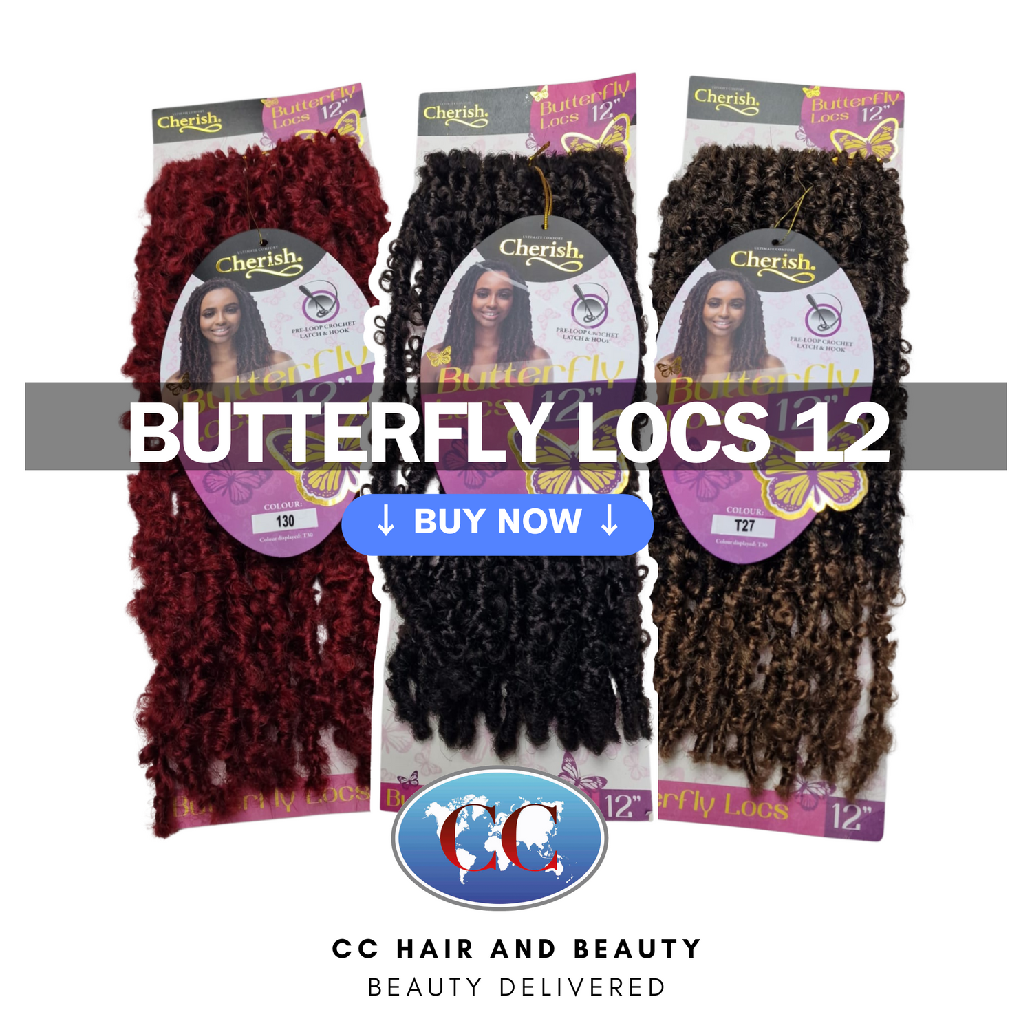 Cherish Butterfly Locs 12"
