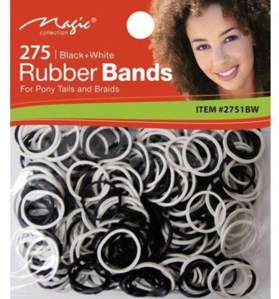 Magic Collection Elastic Rubber Bands (Black & white) #2751B | Shop at CC Hair & Beauty UK