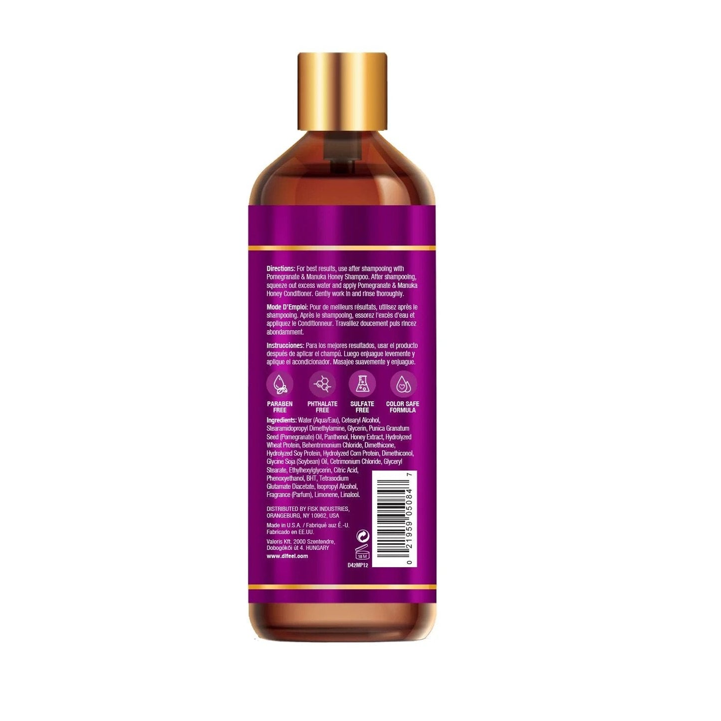 Difeel Pomegranate & Manuka Honey Sulfate-Free Shampoo 12 oz. - available online | CC Hair & Beauty UK
