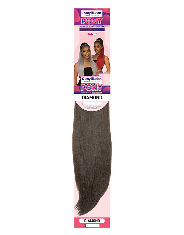 Janet Collection Remy Illusion Pony Premium Human Hair - Diamond