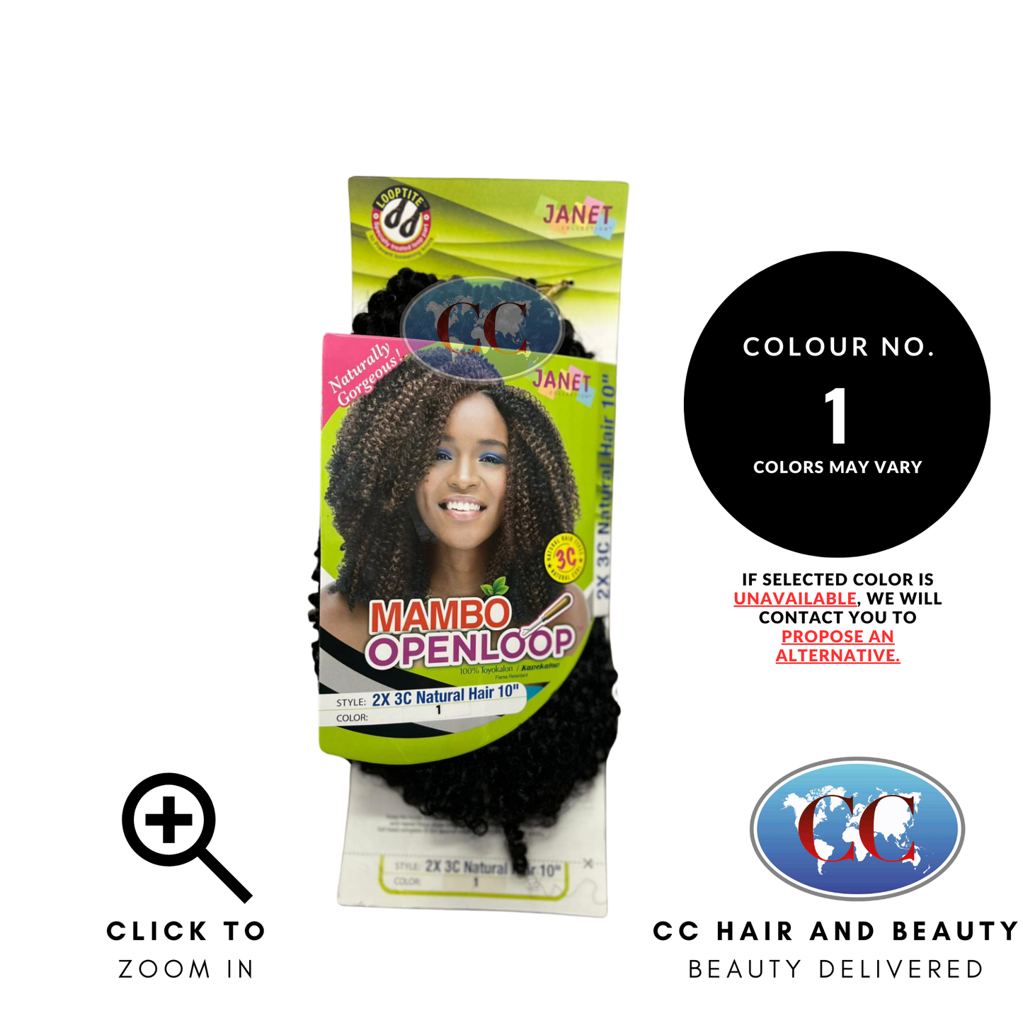 Janet Collection Mambo Openloop 2X 3C Natural Hair 10" - available online | CC Hair & Beauty UK