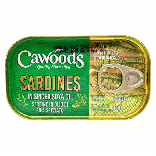 Cawoods Sardines in Spiced Soya Oil 125g