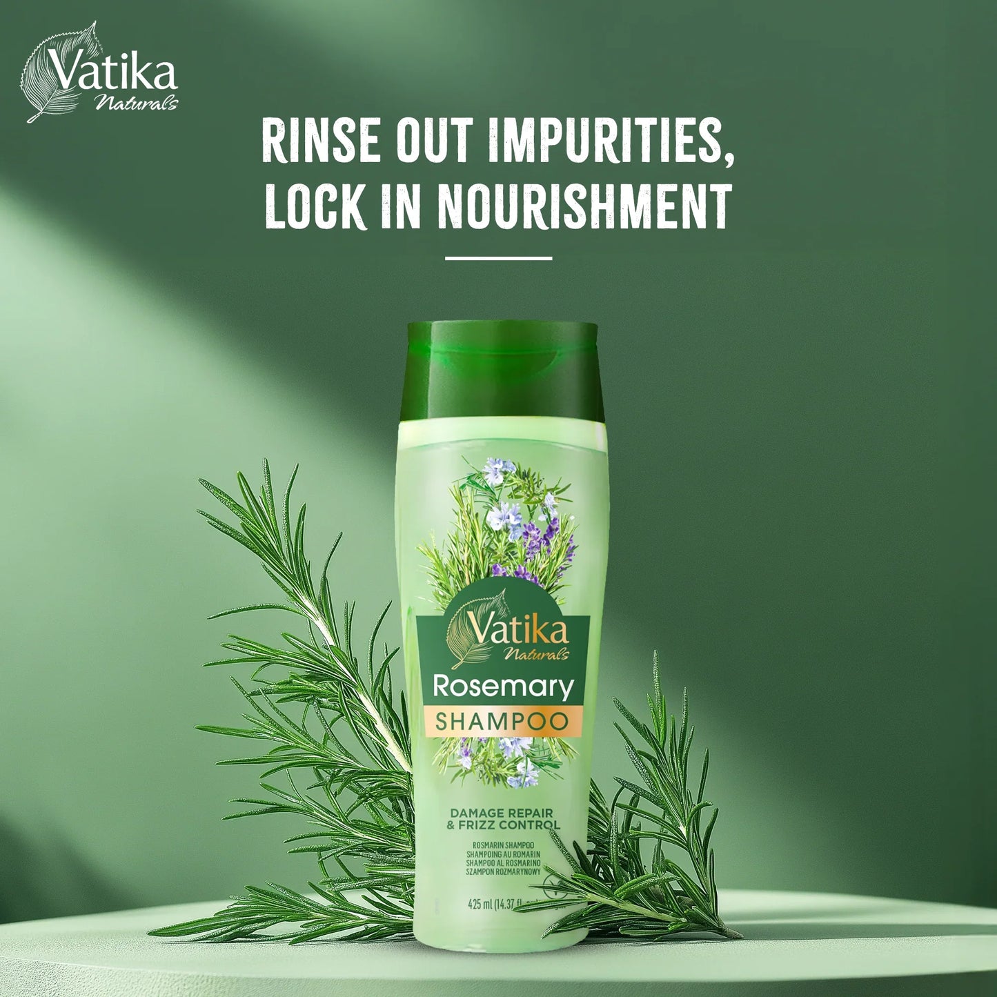 Vatika Natural Rosemary shampoo, 425 ml | CC Hair & Beauty UK