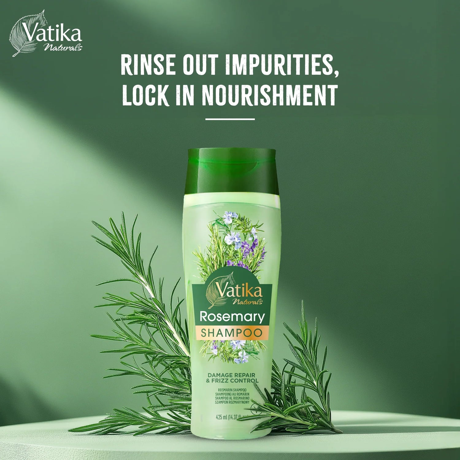 Vatika Natural Rosemary shampoo, 425 ml | CC Hair & Beauty UK