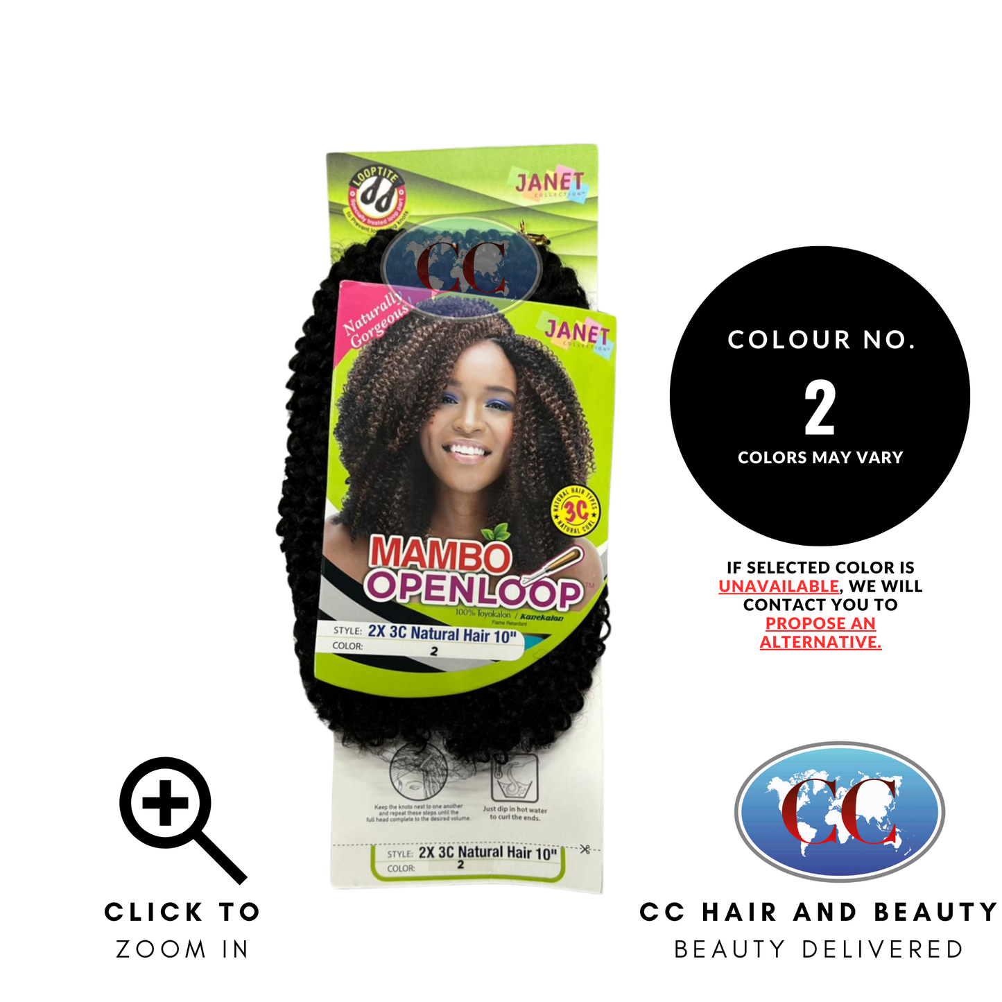 Janet Collection Mambo Openloop 2X 3C Natural Hair 10" - available online | CC Hair & Beauty UK