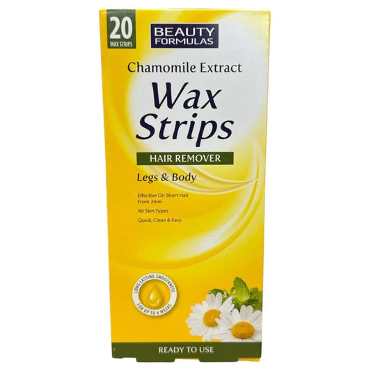 Beauty Formulas Chamomile Legs & Body Wax Strips - 20 Strips - product detail | CC Hair & Beauty