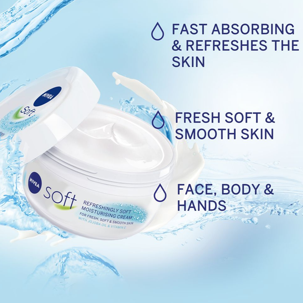 Nivea Soft Moisturising Cream for face, hands and body- 200ml - view 2