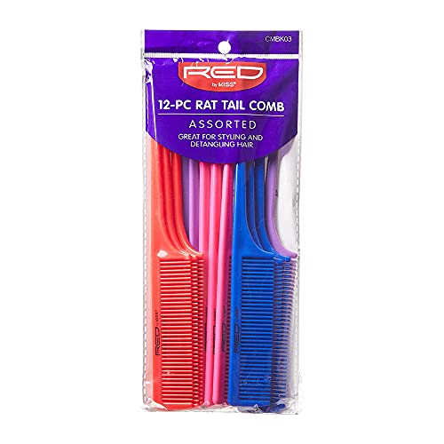 RED by KISS Professional Comb Pin Tail 12 PCS-Black #CMBK01 | Shop at CC Hair & Beauty UK