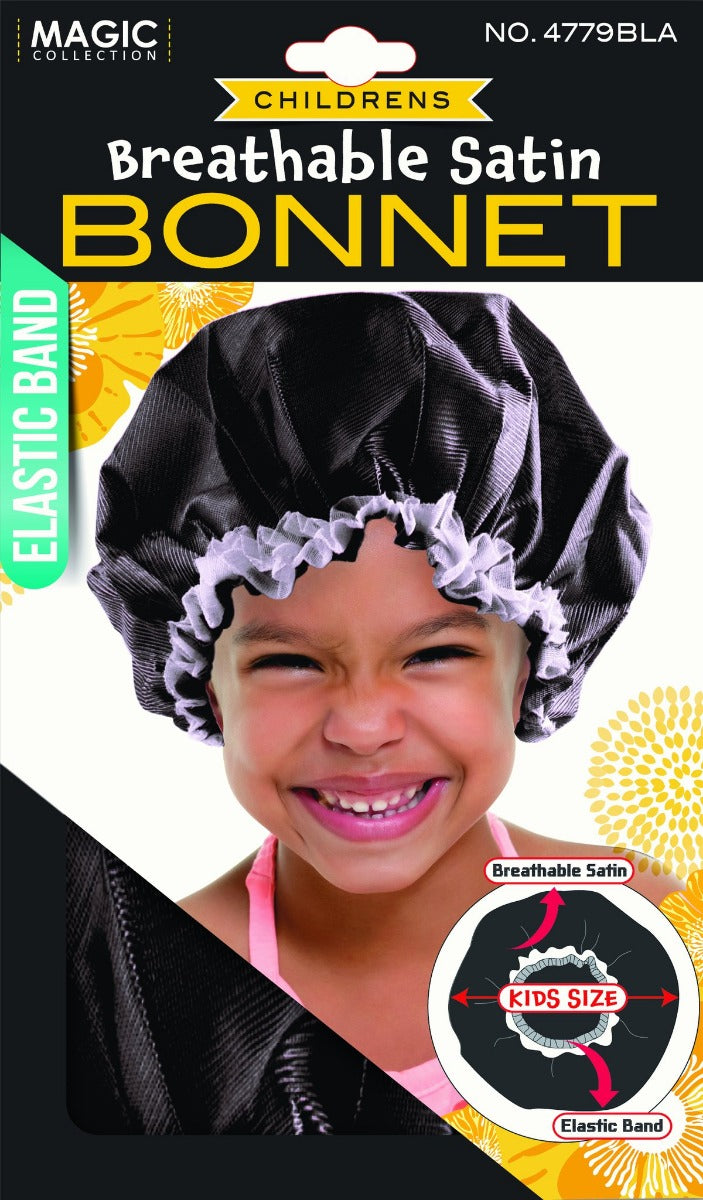 Magic Collection Kids Satin Bonnet Cap No.4779Bla | Shop at CC Hair & Beauty UK